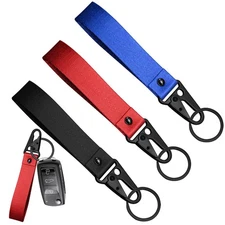 Motorcycle Keychain 3 PCS Fabric Universal Lanyard Men Women Black Blue