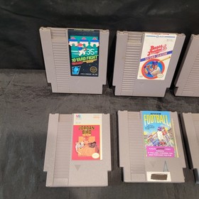 Lot of 6 Original Nintendo NES Video Games Football Baseball Soccer Basketball