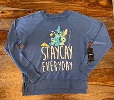 DISNEY STITCH Size M 8-10   Staycay  Relax"  Pajama Shirt NWT