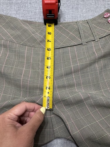 Vintage Y2K Pants Suit Jacket Blazer Set Sz 8 Brown Pink Plaid Low Rise Wide Leg - Picture 18 of 20
