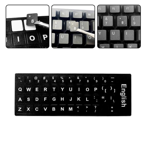 .English Letters Keyboard Stickers Frosted PVC Tablet Computer Keyboard New W0T5 - Picture 2 of 15