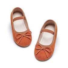 Little Toddler Girls Dress Shoes Ballerina Ballet Flats Kids Brown Mary Janes...