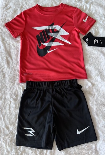 NIKE 3BRAND Little Boy's DRI-FIT Shirt and Shorts Outfit, 2-piece set - Picture 6 of 7