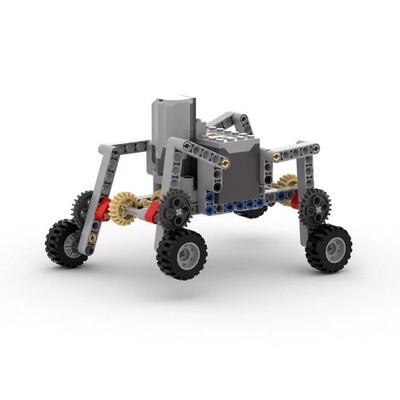 Building block electric engineering machinery group model quadruped crawler