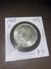 1968 D 40% Silver Half Dollar. $10