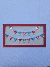 New Wood "Merry Christmas" Sign Garland Wall Hanging Holiday Decor 13x7"