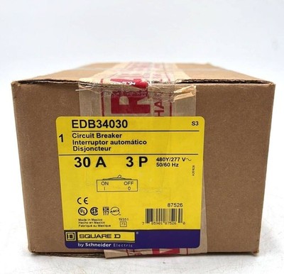 Square D EDB34030 30A 480V 3 Pole Circuit Breaker NEW