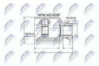 NTY Gelenksatz Antriebswelle NPW-MZ-010P FüR Mazda 626 4 GE Hatchback MX Xedos 3