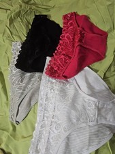 5 Pair Large Women's Panties Assorted Colors Hipster Cut Lace Front