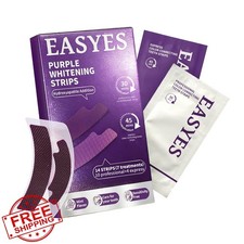 EASYES Purple Teeth Whitening Strips Peroxide-Free Enamel Safe 14 Strips