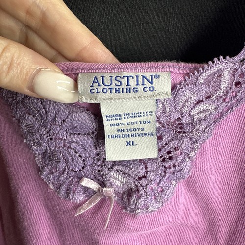 90s Y2K Vintage Lace Pink Purple Cami Top Scalloped Hem Cotton Size XS Fairycore - Bild 10 von 10