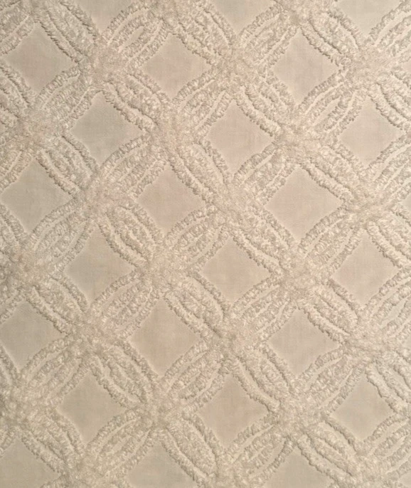 Vintage Off White Cotton Chenille Bedspread piece 26x42" - Image 3 of 3