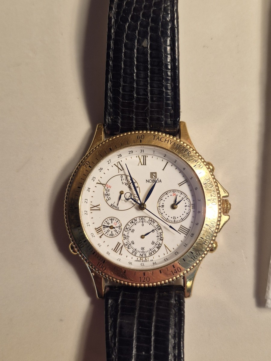 d*g様 NOBLIA クォーツ 腕時計 18K GOLD BEZEL Rare Citizen Noblia 41mm Men's Multifunction Watch. New Battery