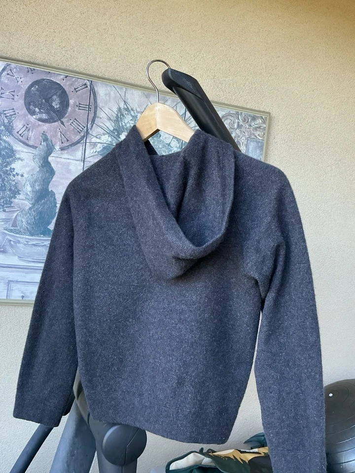 Ralph Lauren Niños Lana Cachemira Sudadera con Capucha Gris Tejido Suéter Niños 14 L Lujo Suave Foto 3 de 4