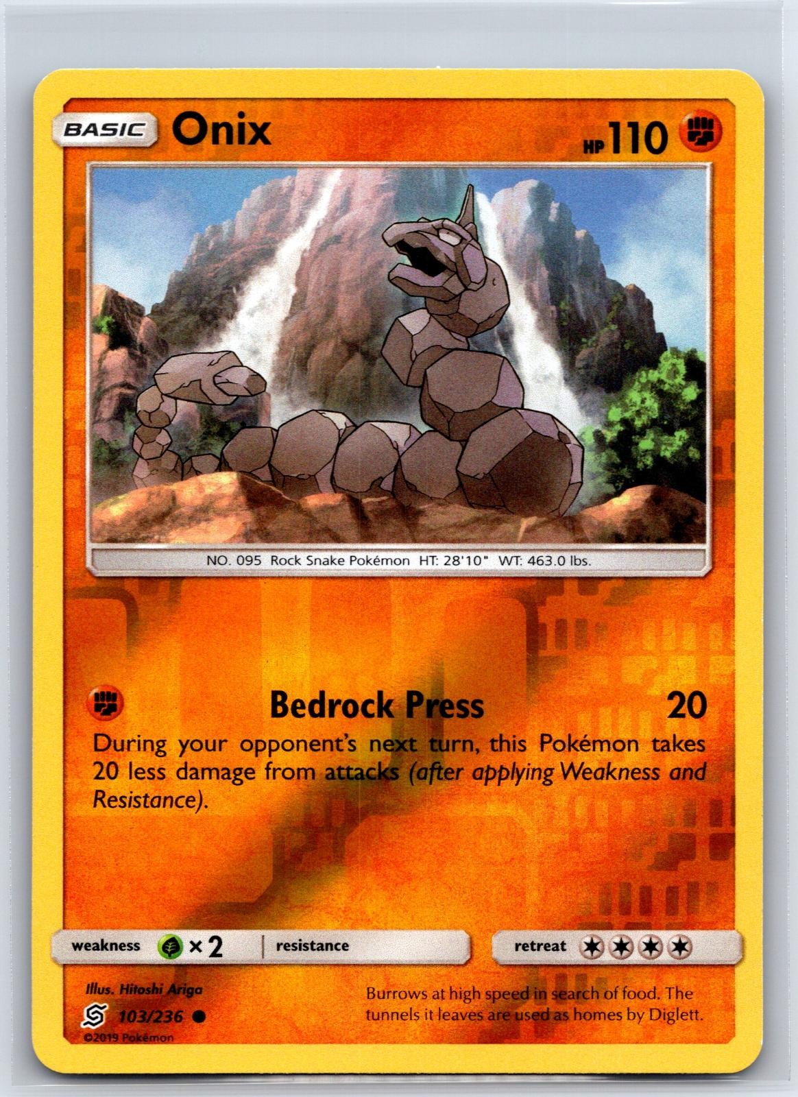 Onix 103/236 Common Unified Minds Pokemon Reverse Holo NM/M 529d-9