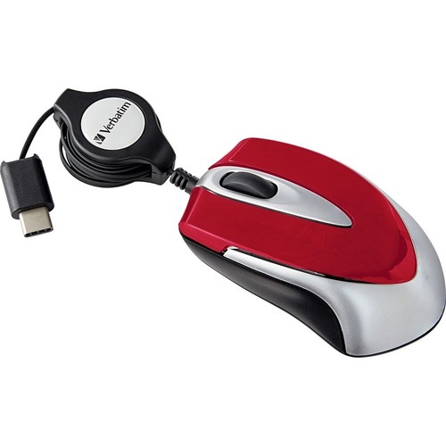 Verbatim USB-C Mini Optical Travel Mouse-Red (70236) - Picture 3 of 5