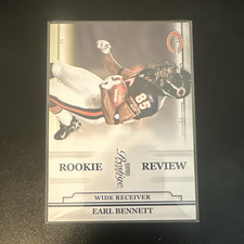 Panini Prestige Earl Bennett #17 Chicago Bears Rookie Review Rookie Insert Card. rookie card picture