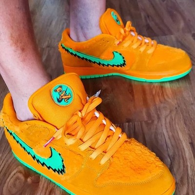 Grateful Dead x Nike SB Dunk Low Orange Bear CJ5378-800 Retro Design Sneakers 