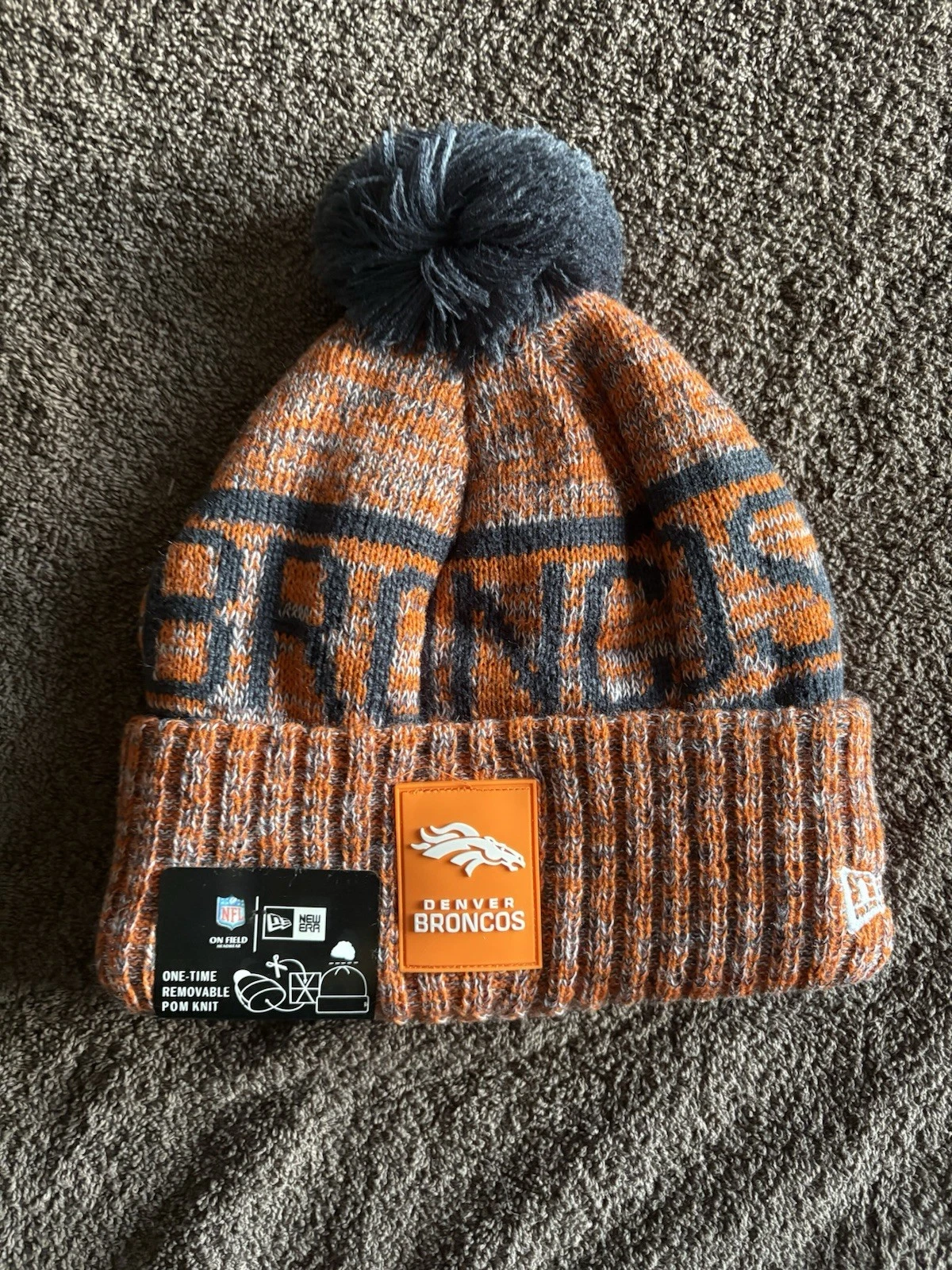 Denver Broncos NFL Bobble Beanie Multicoloured & Team Logo & With Tags on