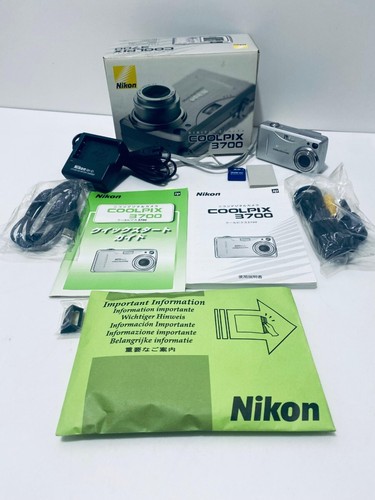 Nikon Coolpix 3700 Compact Digital Camera 256MB + SD Card, Box Included, Used