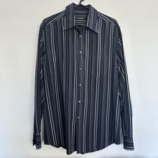 Dolce & Gabbana Dress Shirt Mens 17.5 Blue Striped Made Italy Long Sleeve