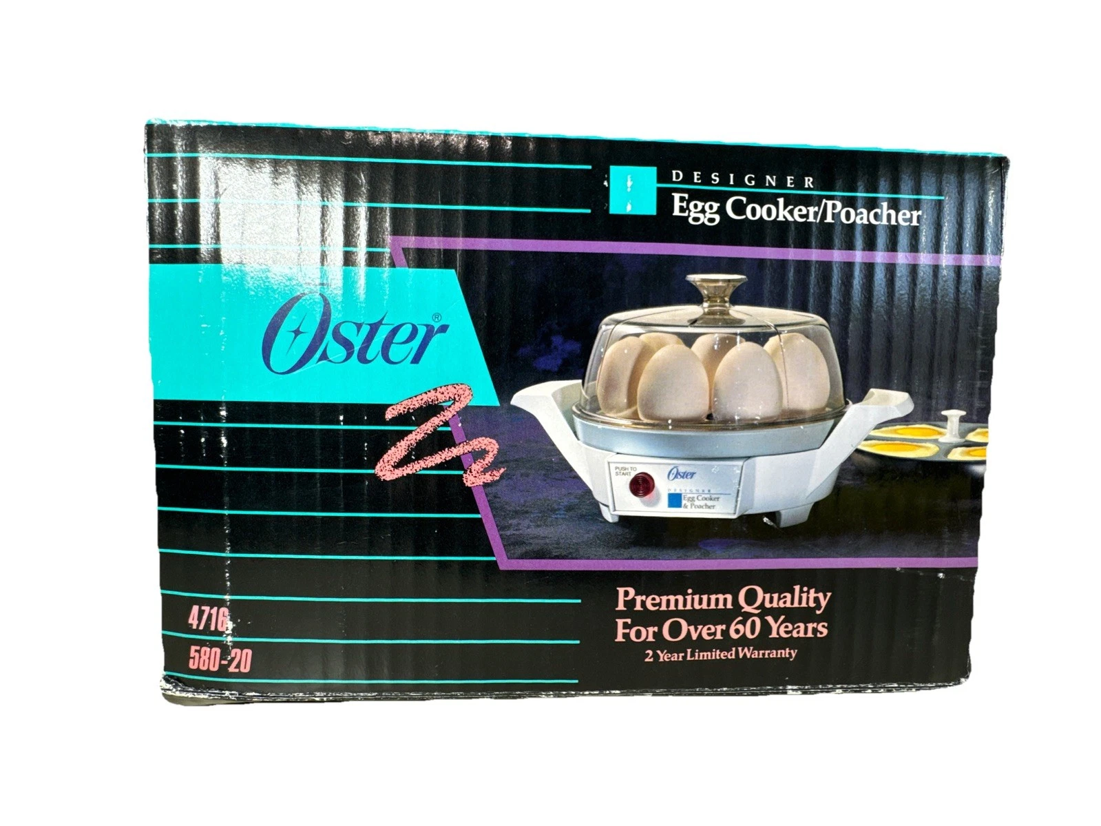 New! Vintage Oster Designer Electric Egg Cooker Poacher Model #4716 580-20
Opens in a new window or