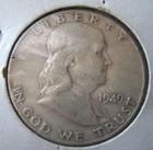 New Listing1949 50C Franklin Half Dollar Circulated Good condition Silver