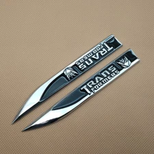Pair Car Emblem Metal Black Transformers Decepticon Knife Fender Badge Sticker