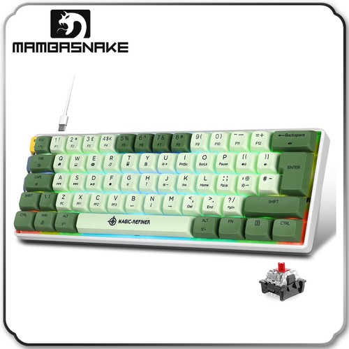 Teclado de sublimación de tinte mecánico para juegos 60 % compacto RGB retroiluminado USB C para PS4 - Imagen 1 de 24