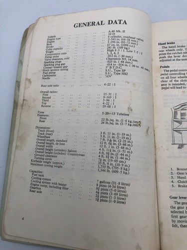 AUSTIN A40 Mark II Driver´s handbook 1963 Owner´s manaual Handbuch BA - Picture 4 of 9