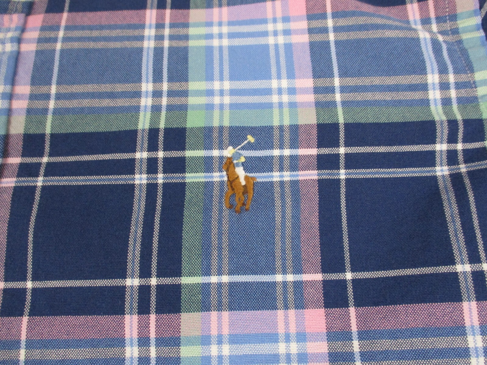 Ralph Lauren camicia uomo grande blu viola Mardas pony Oxford tessuto abbottonato