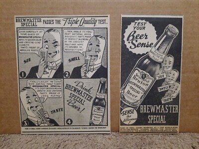 1939 Bruton Brewmaster Special Beer Newspaper Ads
