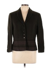 Minuet Women Black Wool Blazer 16 Uk