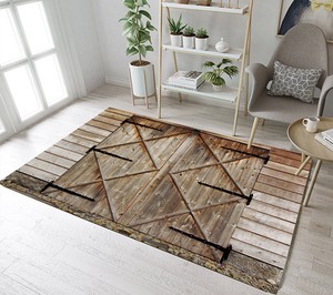 Rustic Old Barn Wooden Door Four Crosses Area Rugs Bedroom Living