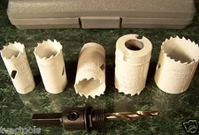 7pc. Alloy Steel HOLE SAW KIT M3 High Speed Steel HSS with Case Drill Big Bit