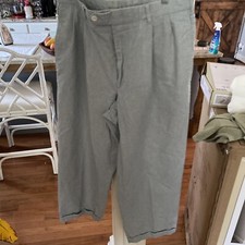 Berle Seersucker Pants Blue Mens 36X32 Pockets Cuffed Pleated Front USA Made
