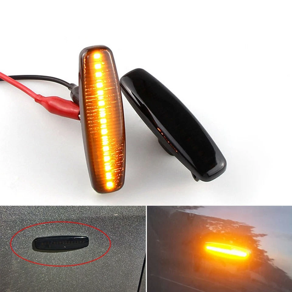 For Infiniti M35 M45 G35 G37 Smoke Lens Amber LED Turn Signal Side Marker Lights Foto 2 de 4
