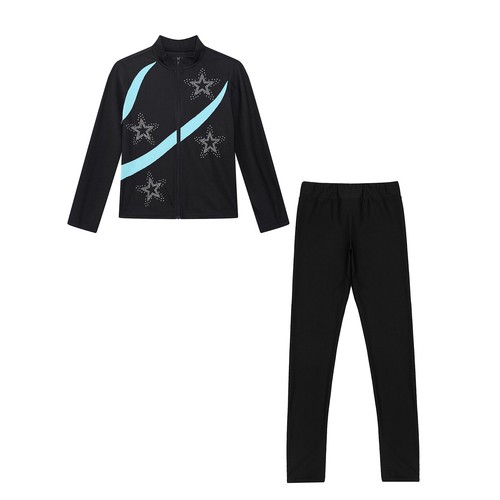 Kids Girls Outfits Stage Tracksuit Gymnastics Suit Training Clothes Sports Gym - Picture 18 of 82