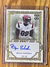 2020 BRYAN EDWARDS NFL Leaf Ultimate Draft XRC RC Auto 10/30 Las Vegas Raiders🔥