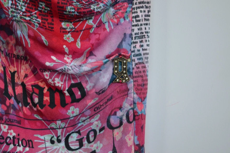 Womens JOHN GALLIANO Dress Gazette Newspaper Vintage Dresses Logo DIOR - Image 4 of 4