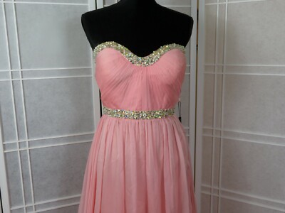 Prom dress size 10 color cotton candy beading full lenght designer La Femme  | eBay