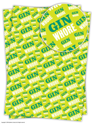 Brainbox Candy Gin Hure Geschenkpapier Geschenkverpackung 2 Bögen Geburtstag