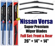 Top-of-the-line Wipers 3pk Front & Rear fit 2007-2012 Nissan Versa 16260/140/14D