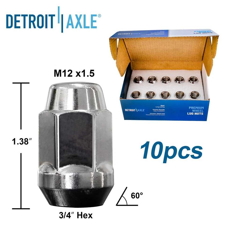 10 tuercas de rueda cromadas 12x1,5 para Blazer S10 Hombre Bravada GMC Jimmy Sonoma Foto 3 de 4