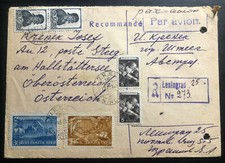 1949 St Petersburg Russia USSR Airmail Registered Cover To Steeg Austria