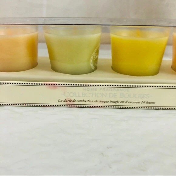 Caja de colección de velas vintage Crabtree & Evelyn 4 votivas para el hogar Foto 3 de 4