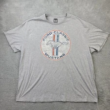 Official Licensed Ford Mustang Shirt Mens 3XLT 3XL Tall Gray Short Sleeve