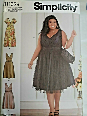 Dress Lace Event 26W 28W 30W 32W Simplicity R11329 Sewing Pattern UC 11329  Plus | eBay