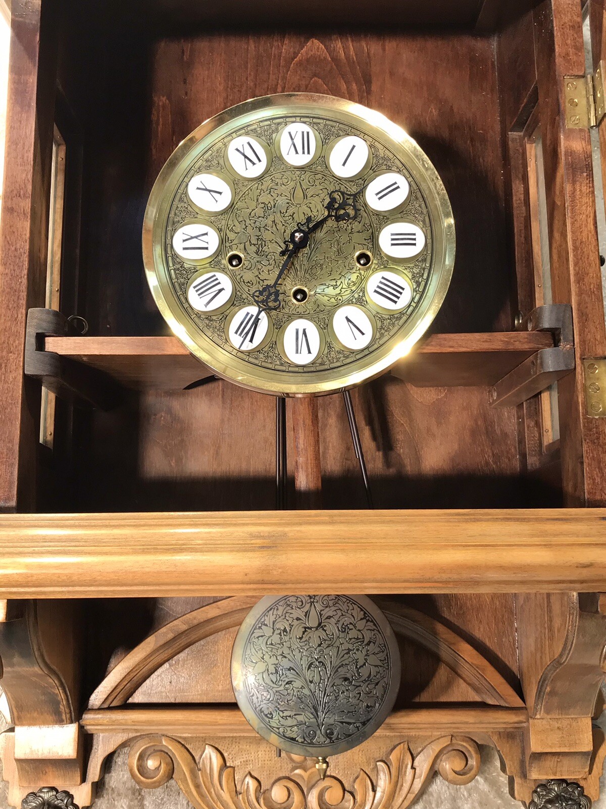 VINTAGE GAZO FAMILY LA JOLLA STRIKE TRIPLE CHIME WALL CLOCK,SOLID