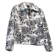 Giancarlo Ferrari Womens Coat Animal Print Size 8 Nwot E1100